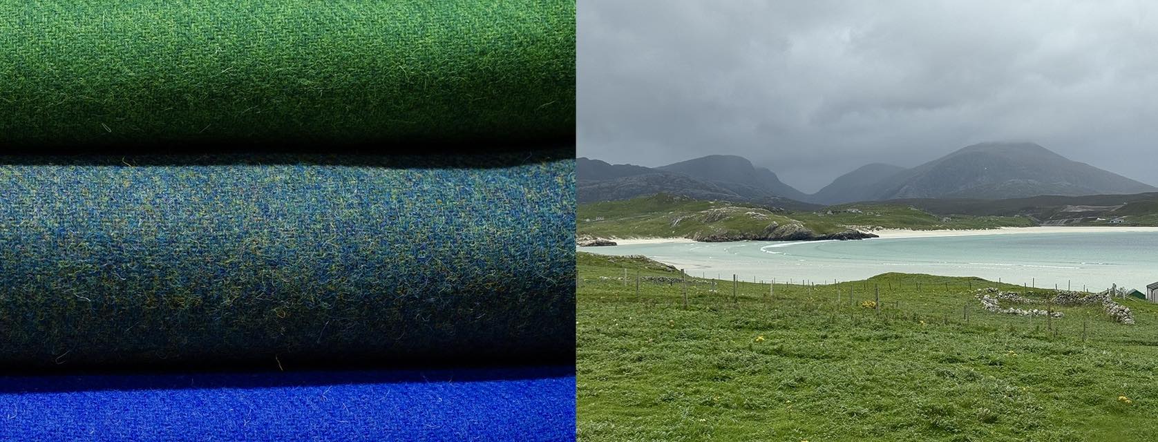 Harris tweed greens and blues