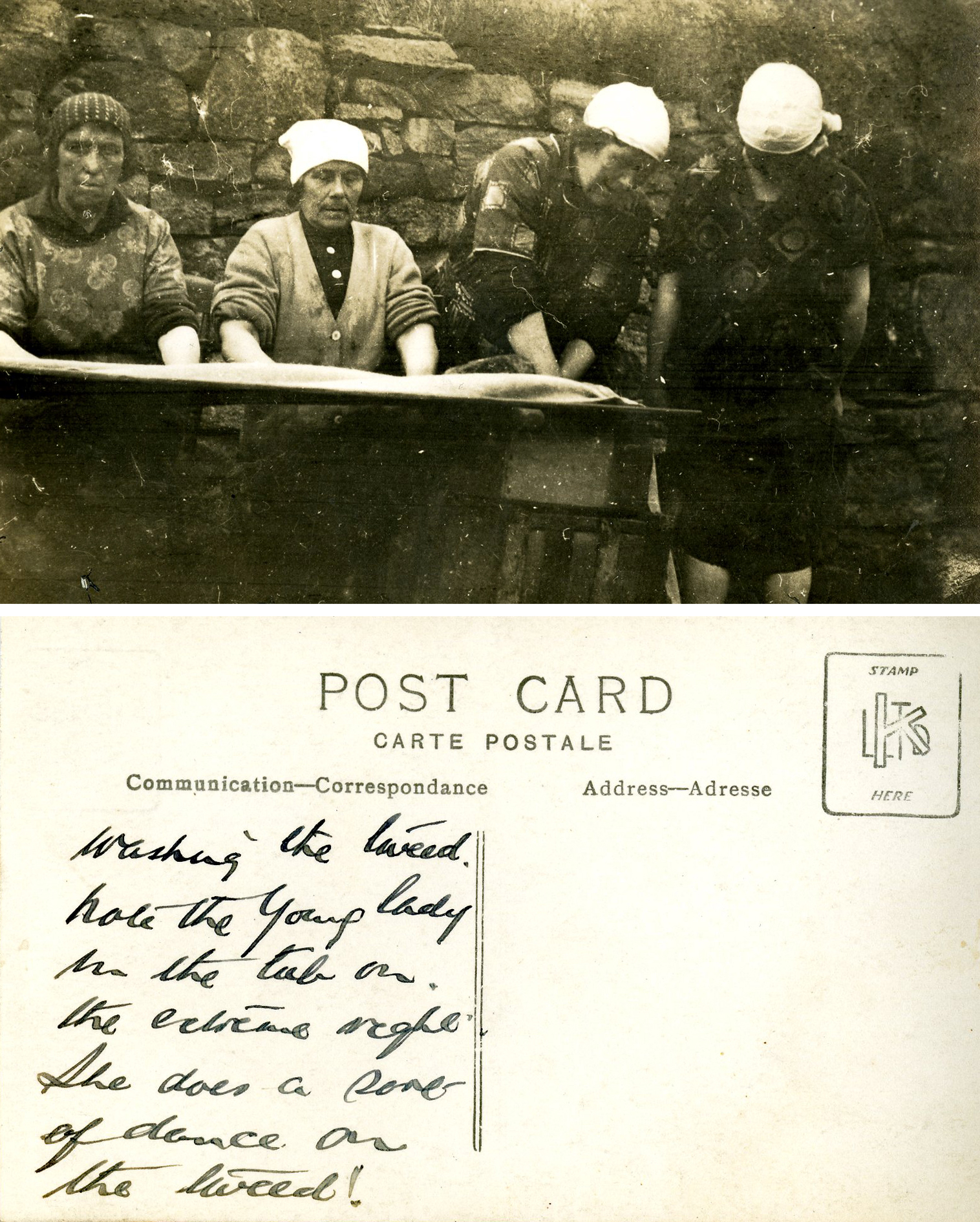 HTA archive postcard ladies tweed