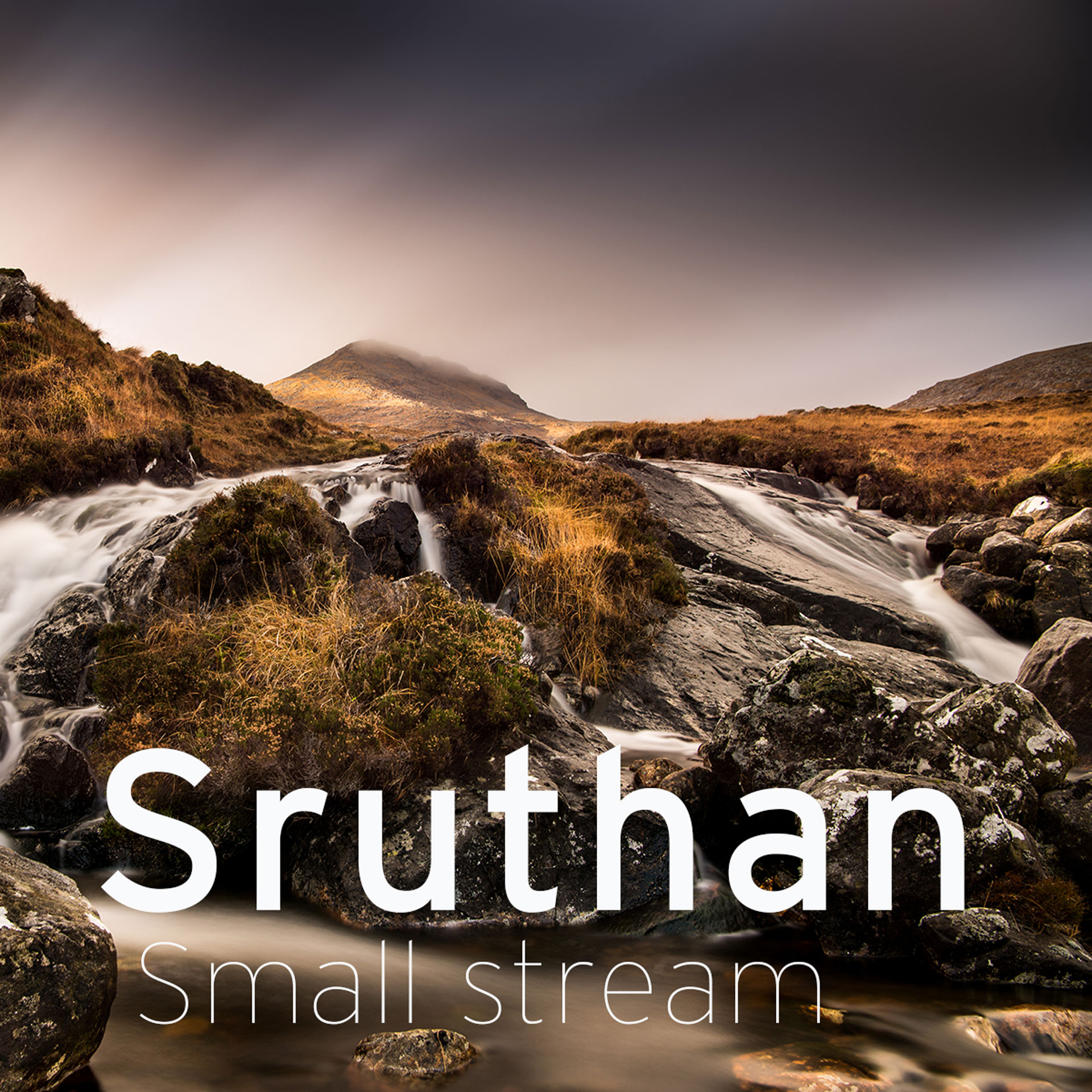 small stream running down a harris hillside