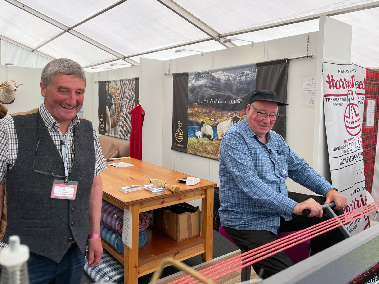 Harris tweed royal highland show visitors loom weaver
