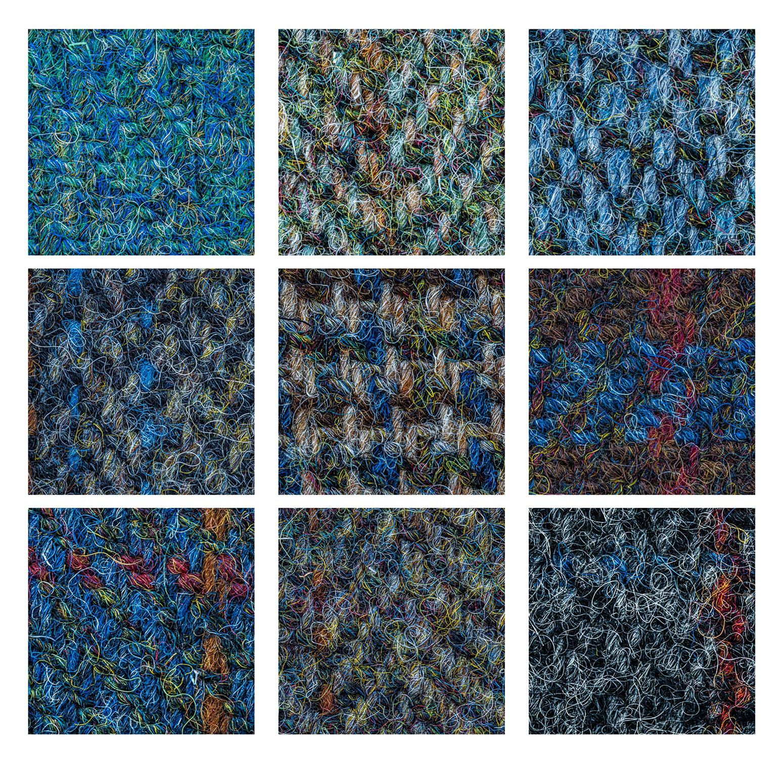 Harris tweed fabric squares