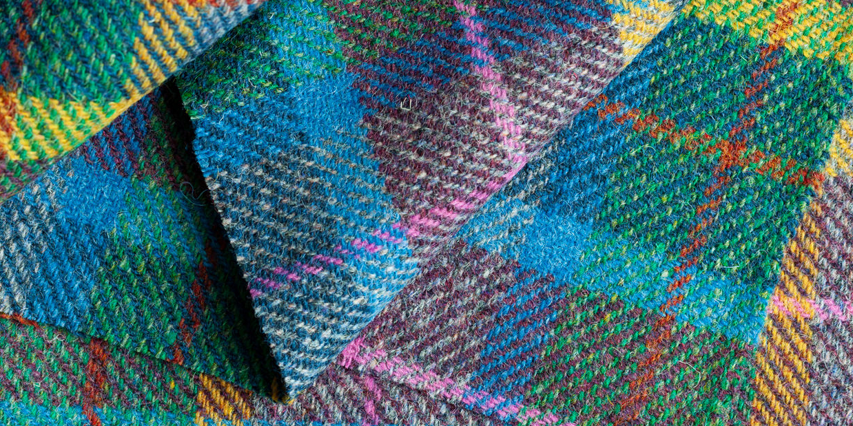 Buy Harris Tweed Macleod Blue and Green Tartan Fabric Various