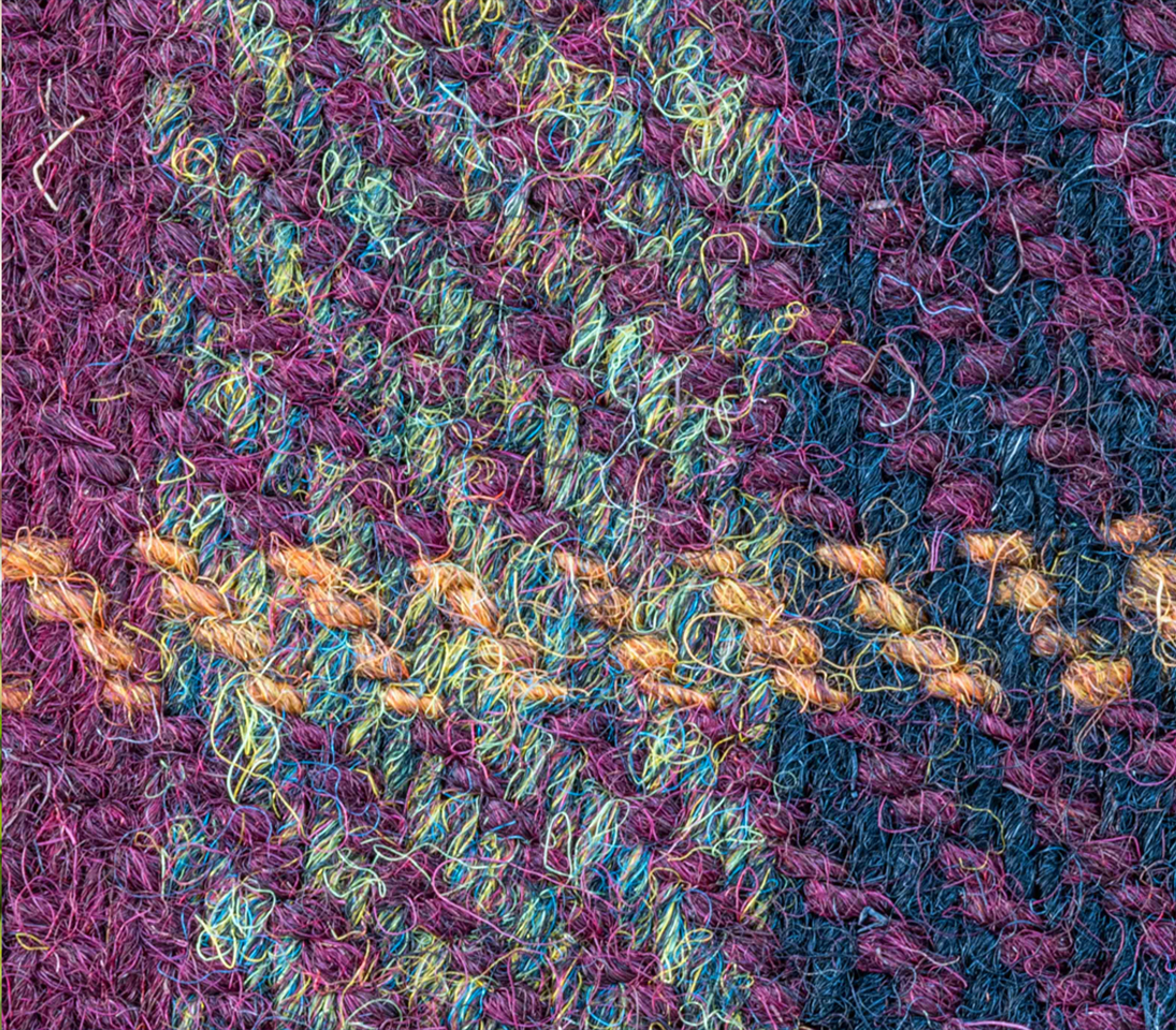 Harris tweed purple flowers