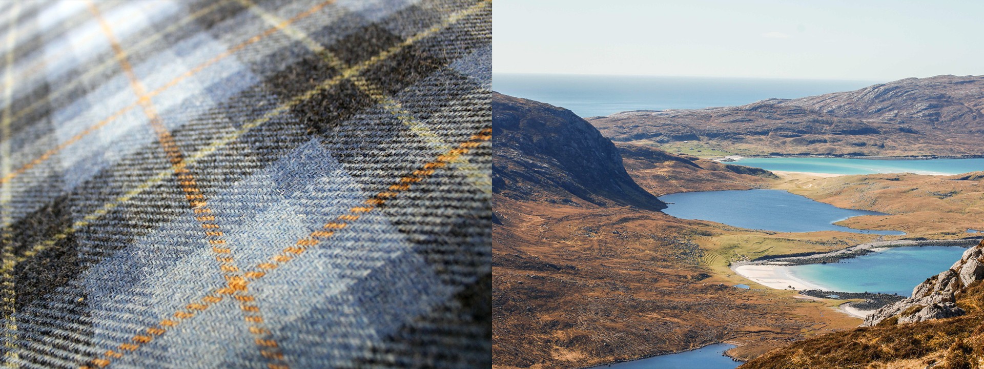 Harris tweed colour match overlapping lochs