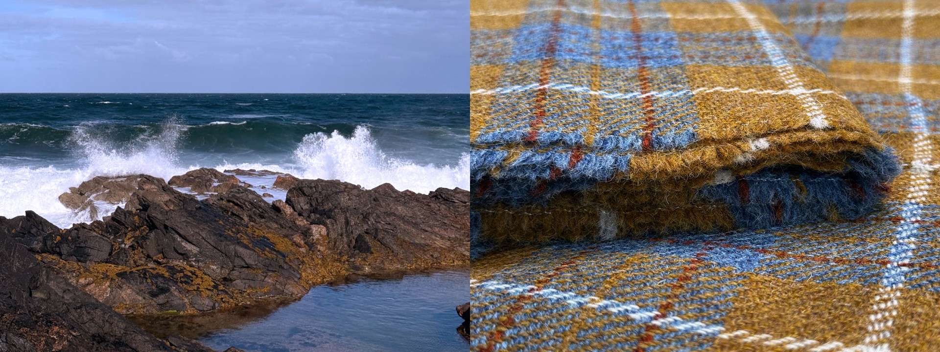 Harris Tweed coast waves check