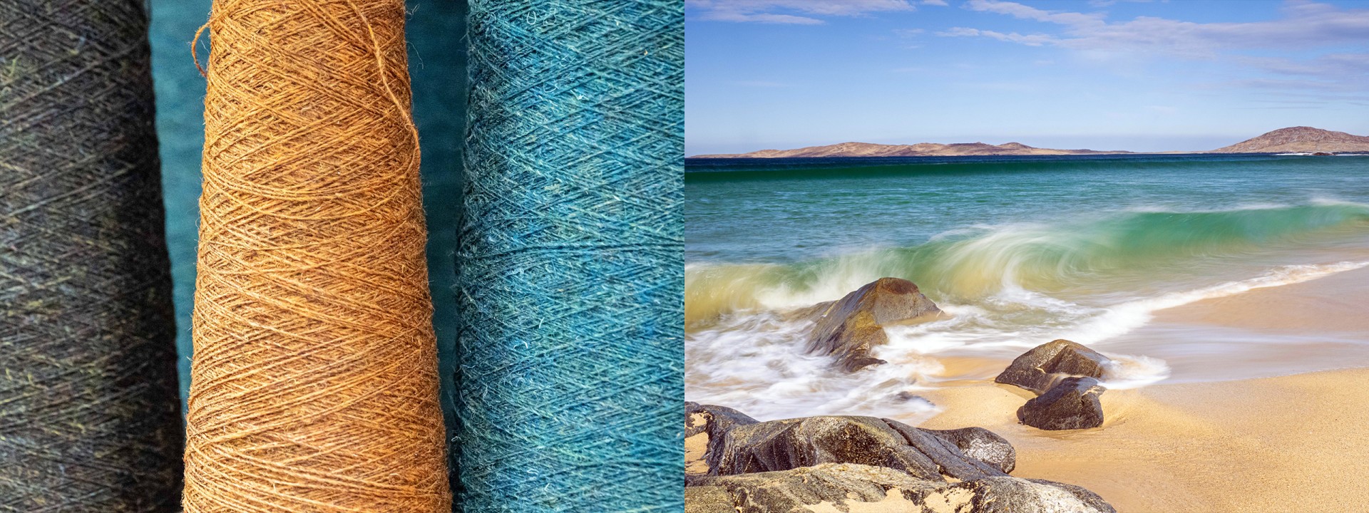 Harris tweed wool beach