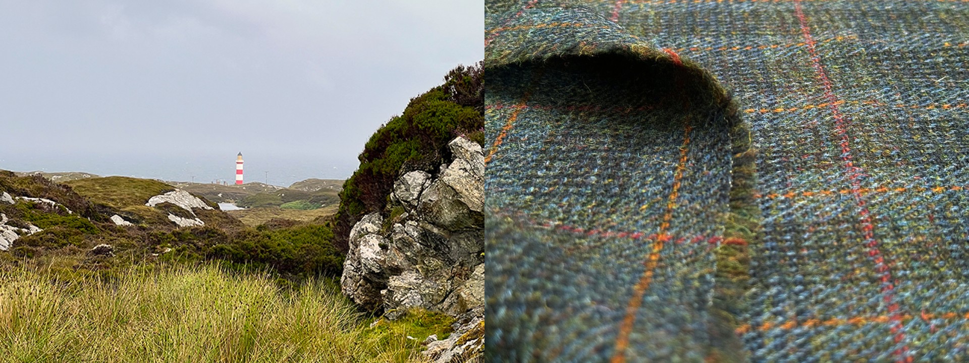 Harris tweed scalpay lighthouse red

