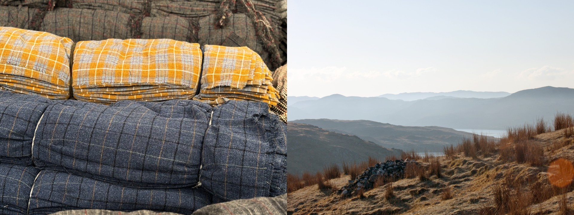 Harris tweed cloths hills landscape