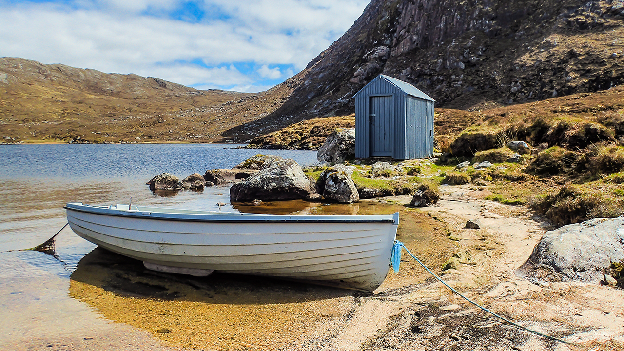 Harris tweed tranquil loch view