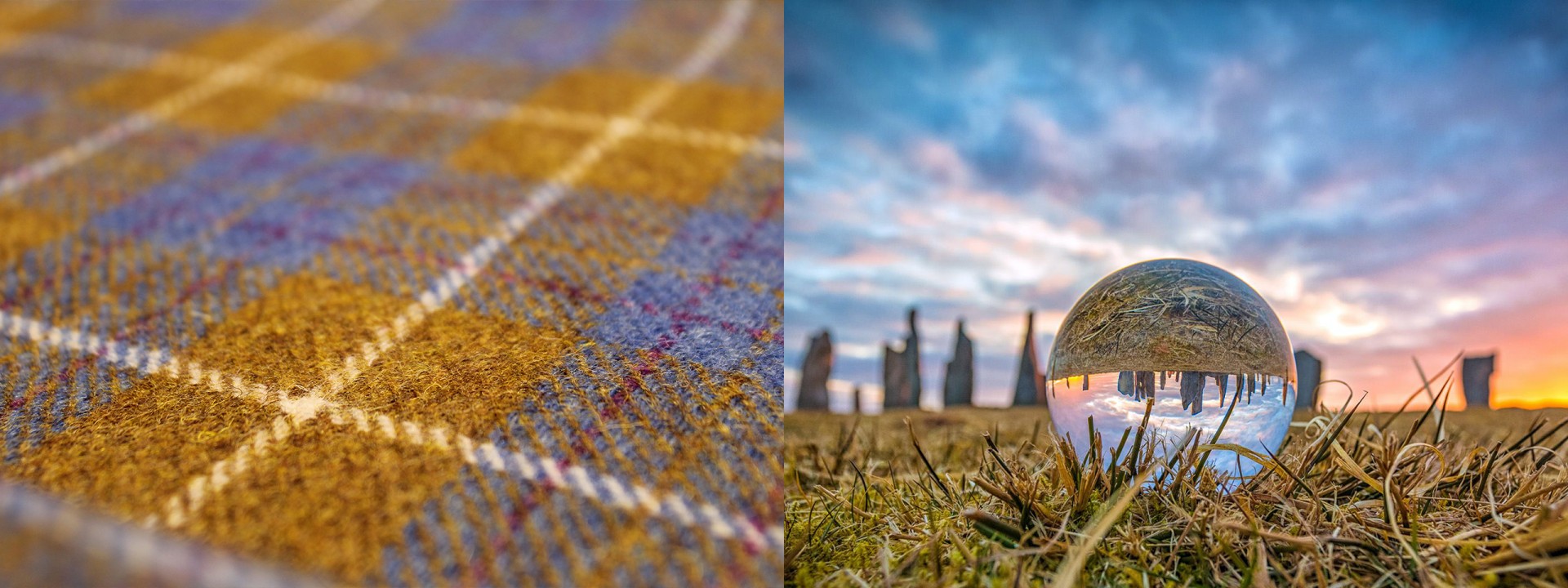 Harris tweed callanish stones crystal ball