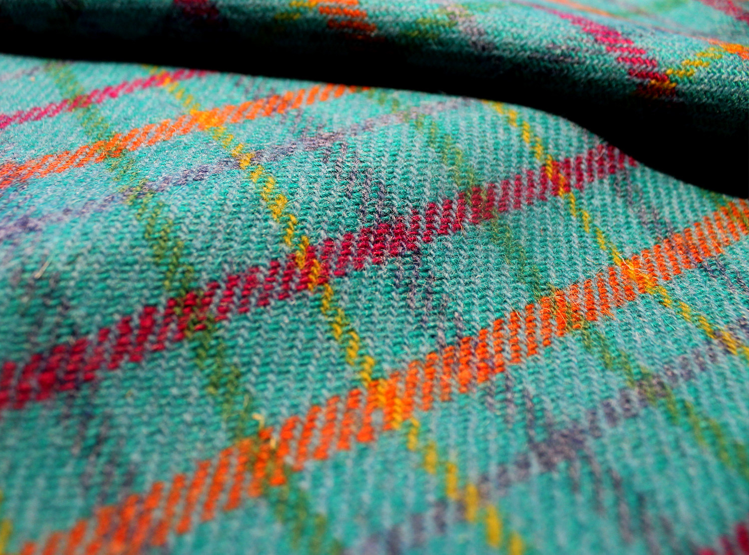 Harris Tweed Turquoise Gold landscape