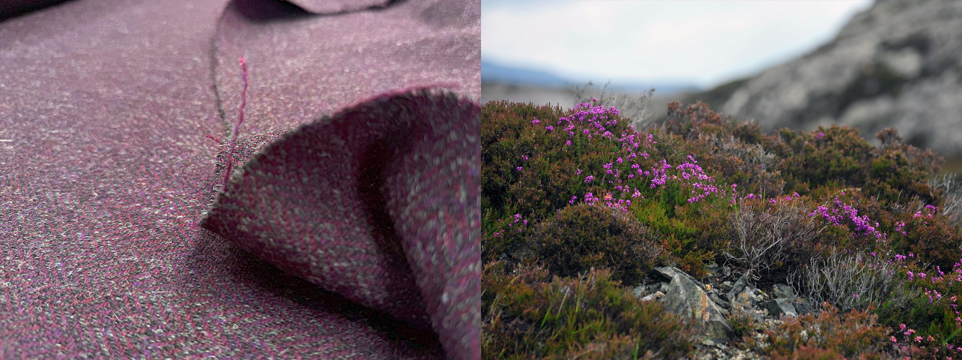 Harris tweed fabric purple heather