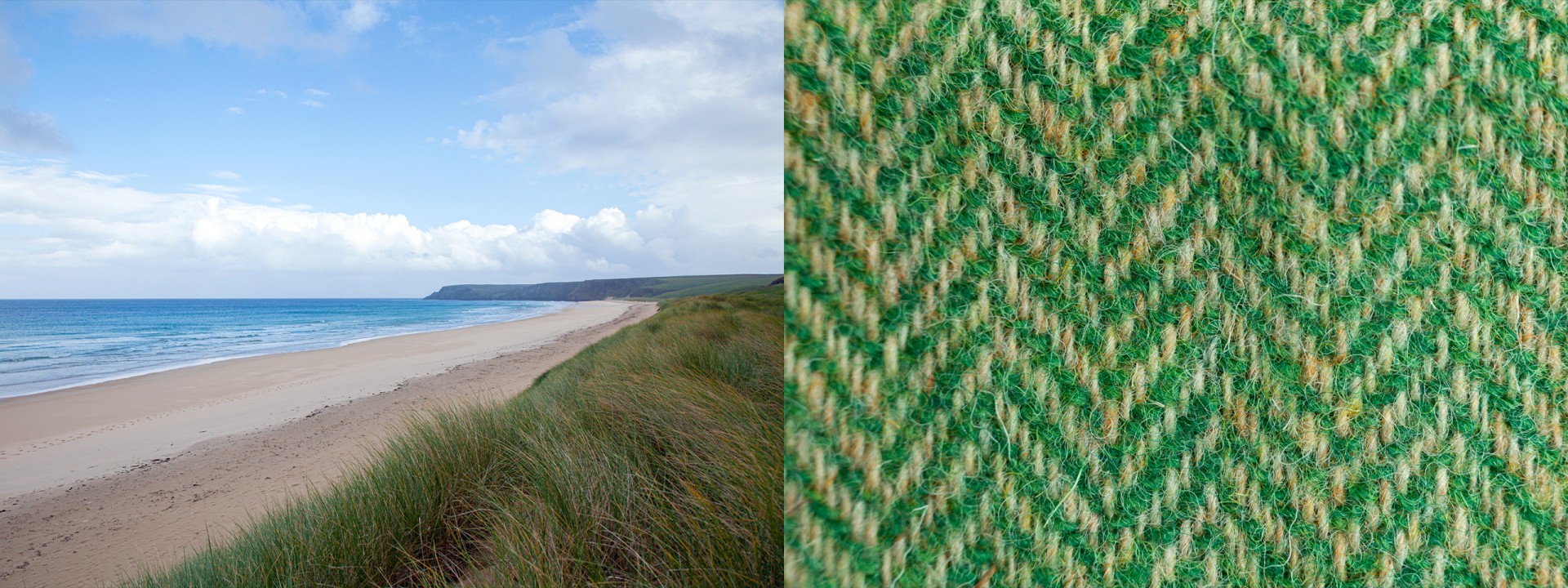 Harris tweed herringbone coast colours