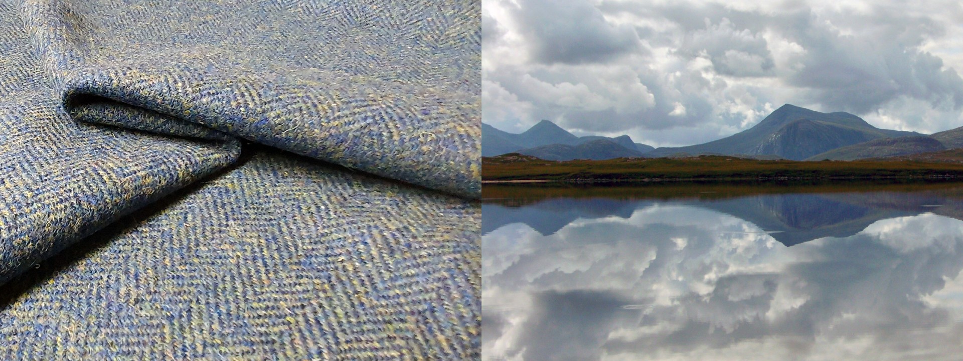 Harris tweed hills loch reflection