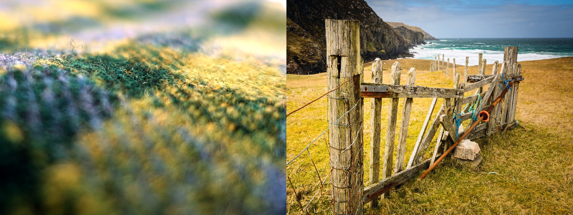 Harris tweed fabric fence gate