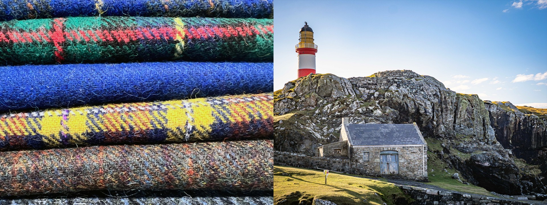 Harris tweed scalpay lighthouse landscape