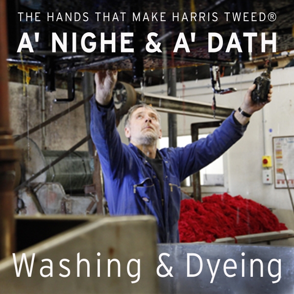 washing and dyeing harris tweed fabric 
