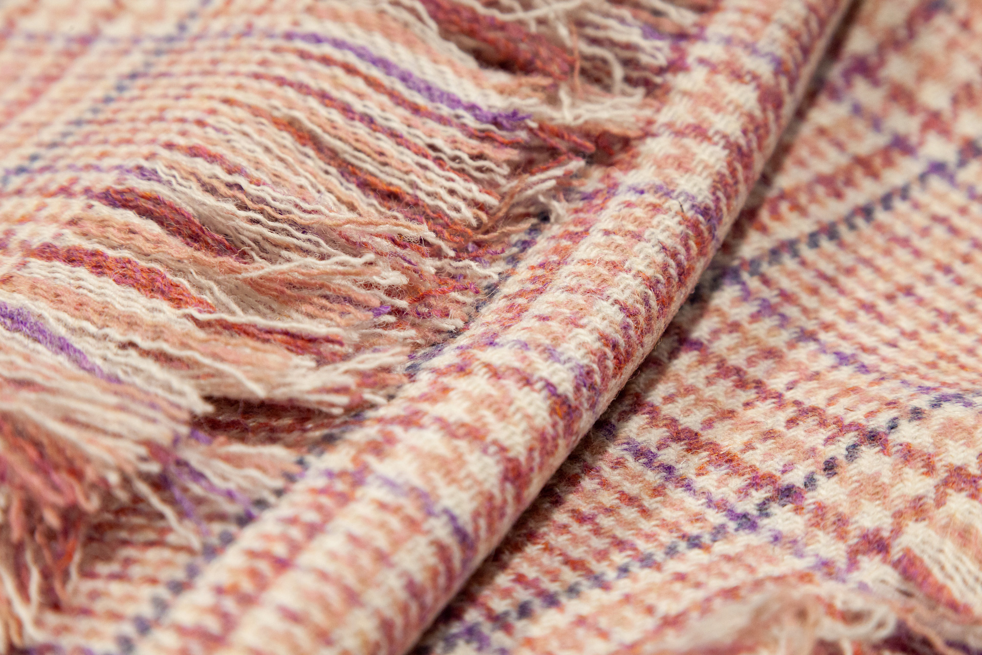 harris tweed authority alison johnston encompass pink houndstooth fabric