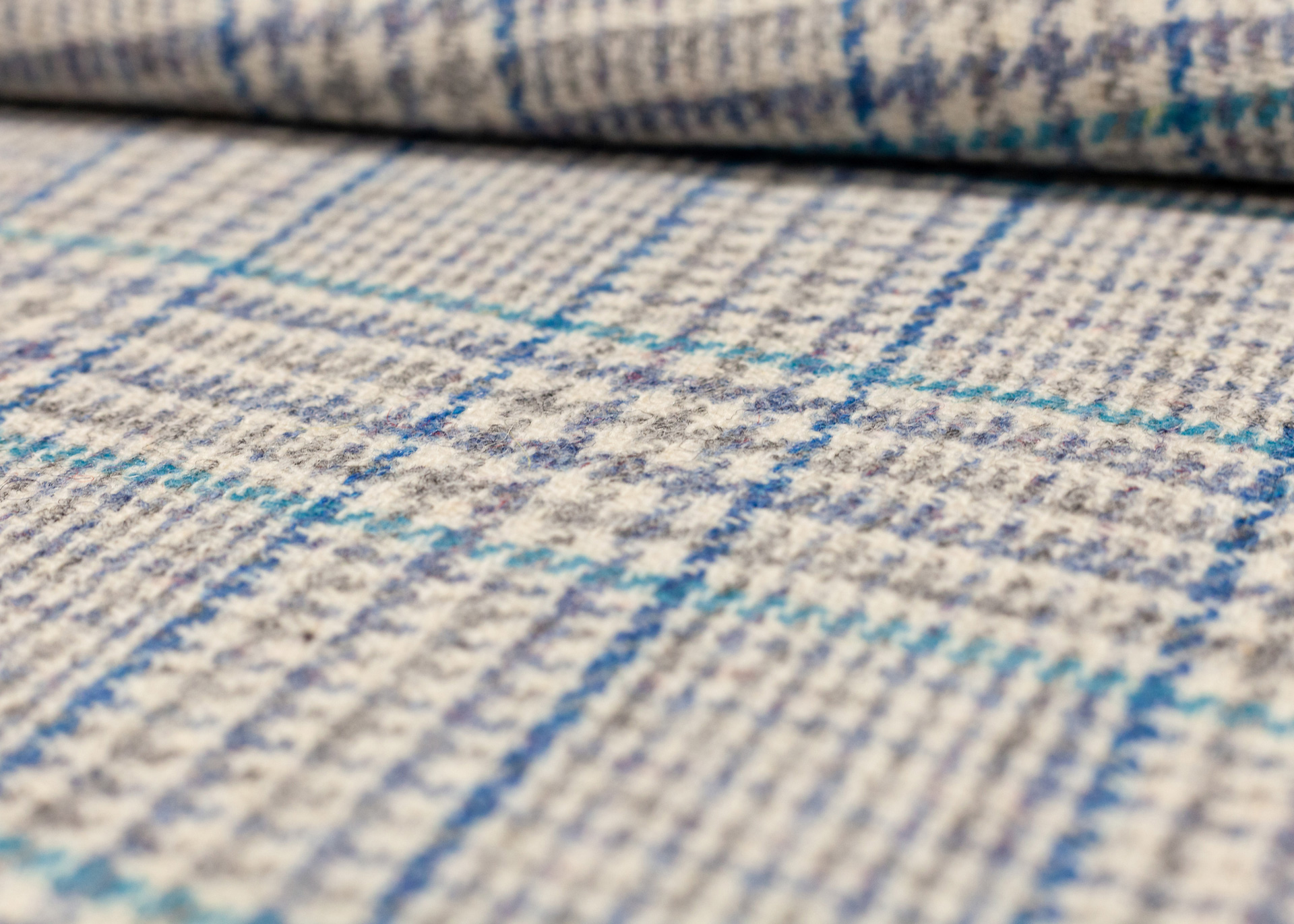 harris tweed cloth grey check