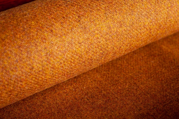 harris tweed authority orange plain cloth alison johnston