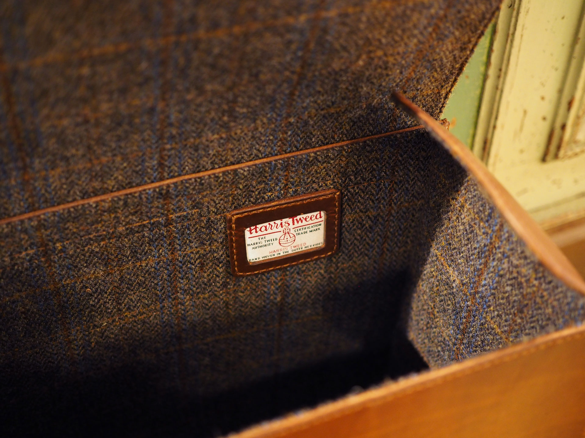 harris tweed® and leather bag