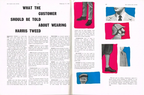 Harris Tweed Authority Tailor& Cutter February 1961 Article