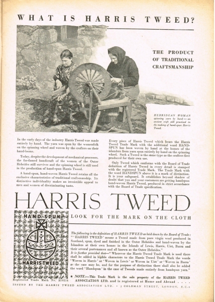 What is Harris Tweed®? Tailor & Cutter, 7th January 1938