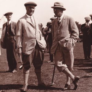 harris tweed authority archive gentlemen with golf clubs